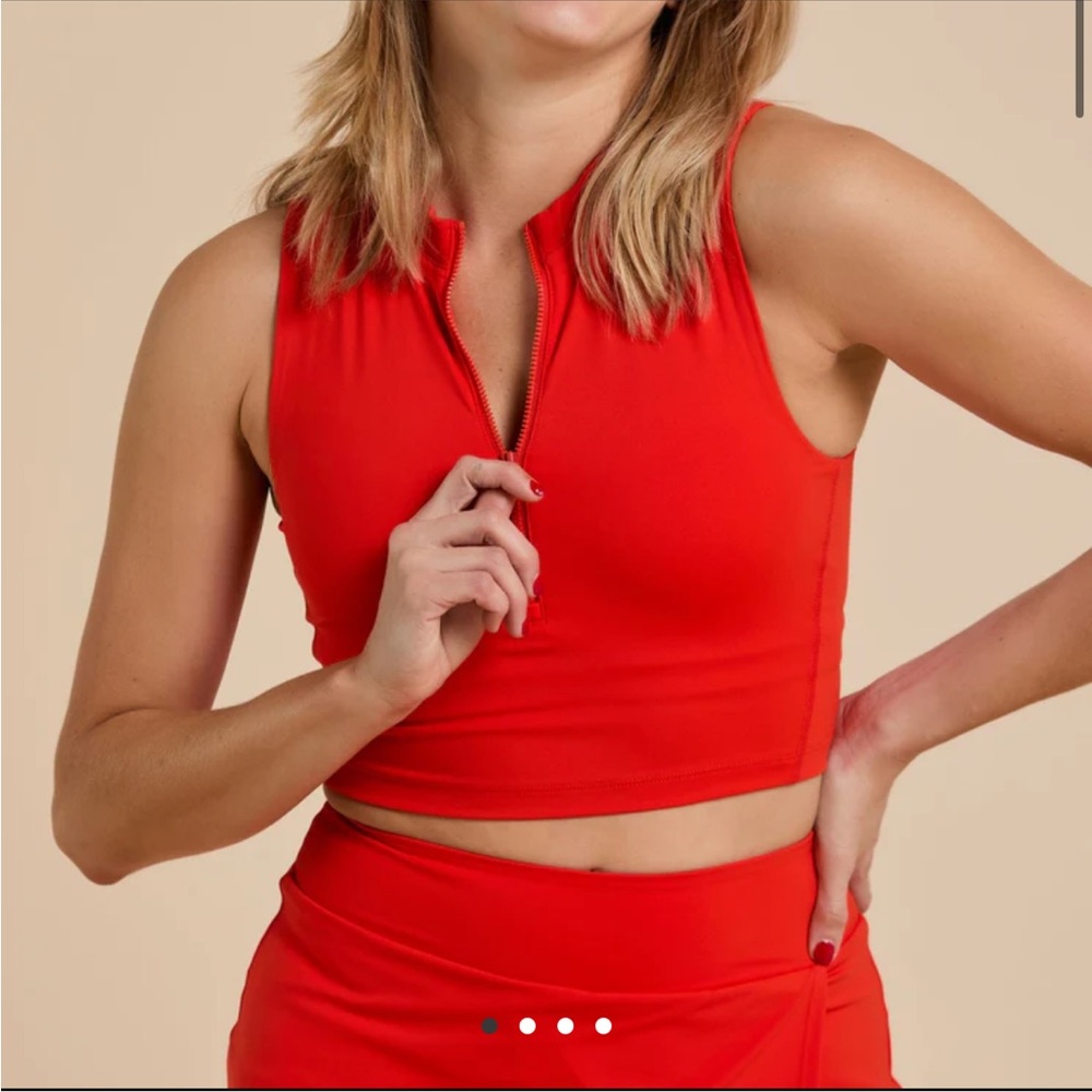 Recess Pickleball Clarkson Women's Red Crop Bra size Large